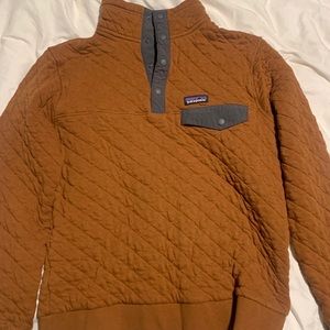 organic cotton quilt snapT pullover brown